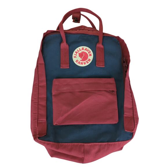 Fjallraven‎ Classic Kanken Backpack 23510 Red Blue Fabric Small Medium Bag - Picture 1 of 6